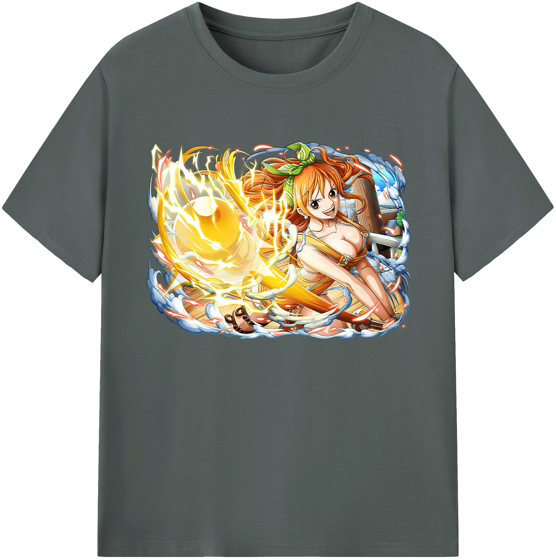 （画像用） ワンピース ナミ ONE PIECE Nami 綿100％ メンズ半袖Tシャツ｜肌触りやわらか＆通気性